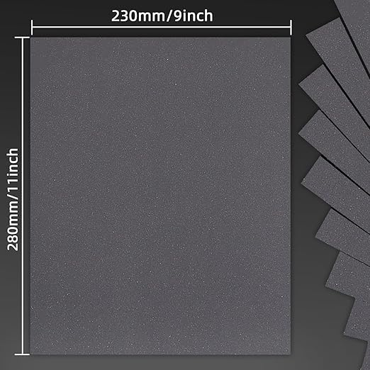 1000 Grit Sand Paper, 9 x 11 Inch, 10 Pcs Wet Dry Sandpaper Sheets, Silicon Carbide for Wood, Metal, Automotive Sanding and Polishing, Waterproof and Durable