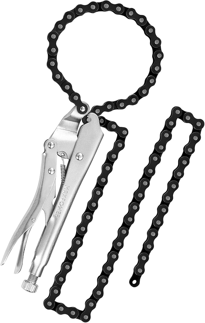 MAXPOWER Locking Chain Clamp, 9-Inch Locking Chain Pliers with 47.2??Chain, 14.2??Diameter, Quick Release