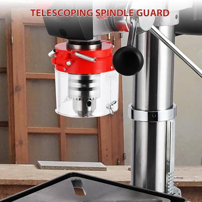 13-Inch Mini Drill Press Table, Variable Speed 288-3084 RPM,7.5 Amp 120V, Cast Iron Benchtop Drill Press with 0-45° Tilting Worktable for Wood and Metal