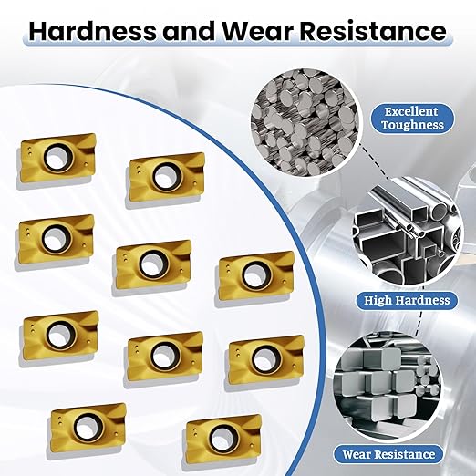 APMT1604PDER-M2 Carbide Milling Inserts, PVD Coated Indexable Milling Inserts Turning Inserts, Carbide Milling Cutter for BAP400R Tool Holders Processing Hard Steel Parts, 10Pcs