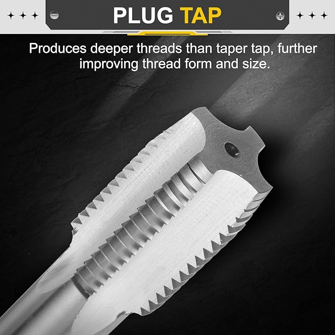uxcell Hand Plug Tap M38 x 4 H2 Metric Thread Plug Style Taps Straight Flute Screw Tapping Threading Tool High Speed Steel HSS6542