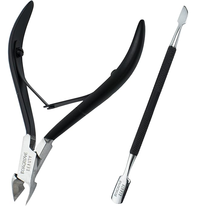 Professional Cuticle Cutter & Pusher Trimmer Manicure Tools with Double Spring ??Perfect Nail Care Tool for Manicure & Pedicure Beauty at Home/Spa/Saloon
