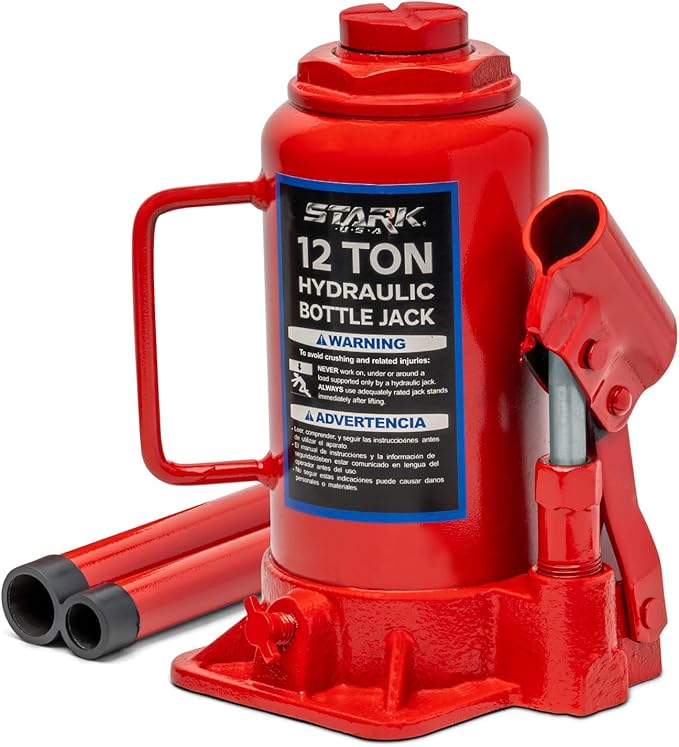 XtremepowerUS 12 Ton (24,000 Lbs) Capacity Hydraulic Lifting Bottle Jack for Auto Repair Two-Piece Handle