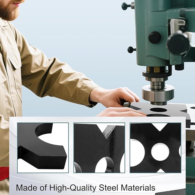 2 Pack Arbor Press Plate, 20 T Shop Press Plates AR400F Metal Material, H Frame Thickened Hydraulic Shop Press Plate Tool, 5 Notch (1" x 7" x 7")