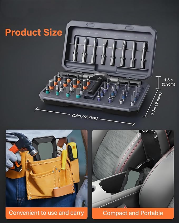 42 in 1 Ratchet Screwdriver Set, Magnetic Screwdriver Set, DIY Multi Bit Magnetic Drive Set with Detachable Ratchet Handle, Portable Compact Repair Tool Kit for Furniture Computer Bicycle