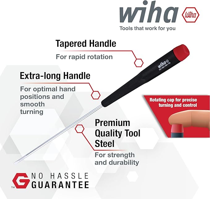 Wiha 26192 5 Piece Precision Slotted and Phillips Screwdriver Set