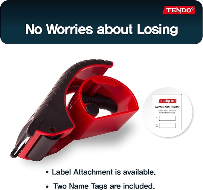 Heavy Duty Shipping Tape Dispenser: TENDO째 Essential Line ??Reusable, Replaceable, Eco-Friendly 2?쇺?Master Piece Dispenser with Patented 10째 Sloped Chromium Blades - P-1200 (3th Gen.)_Red