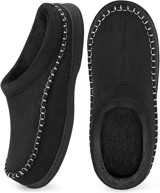 ATHMILE Mens House Shoes Fuzzy Warm Moccasin Memory Foam House Slippers for Men Cozy Winter Mens Slippers for Home Bedroom Indoor Outdoor