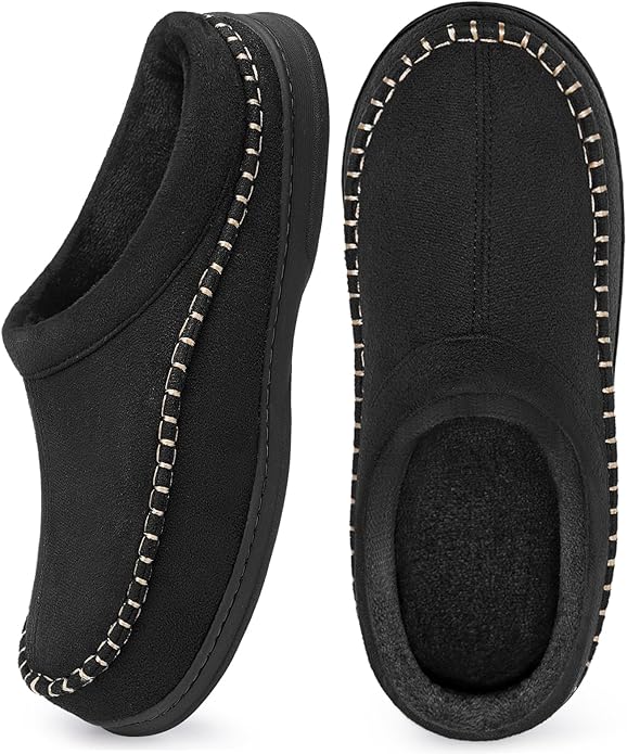 ATHMILE Mens House Shoes Fuzzy Warm Moccasin Memory Foam House Slippers for Men Cozy Winter Mens Slippers for Home Bedroom Indoor Outdoor