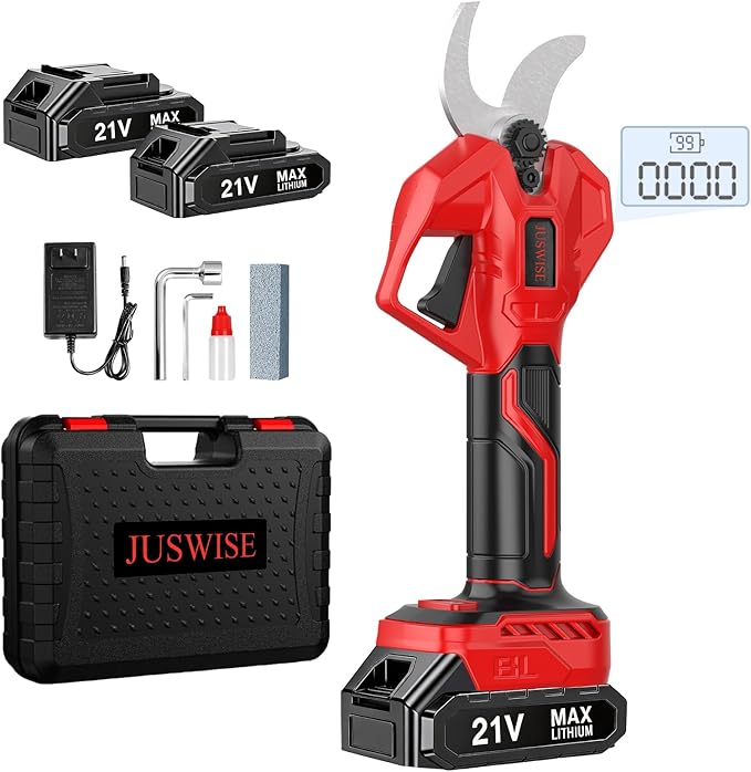 Electric Pruning Shears竊? inch (50mm) Cutting Diameter Electric Pruner with LCD Display 2 * 2.0Ah Batteries Brushless Cordless Garden Shears for Branch,Fruit,Yard and Tree Trimming