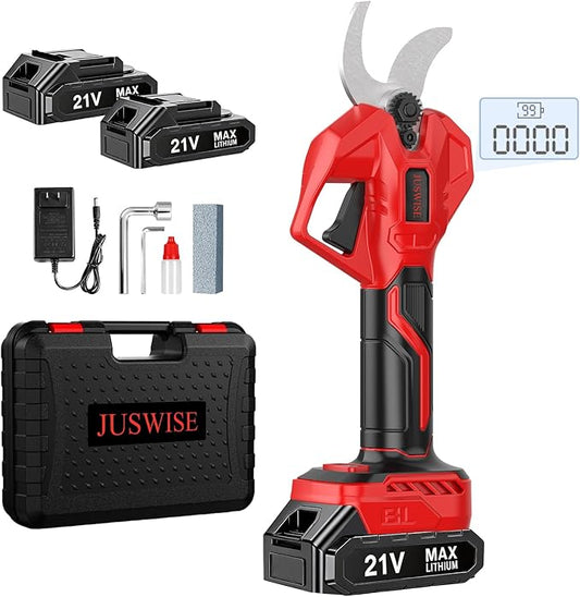 Electric Pruning Shears竊? inch (50mm) Cutting Diameter Electric Pruner with LCD Display 2 * 2.0Ah Batteries Brushless Cordless Garden Shears for Branch,Fruit,Yard and Tree Trimming