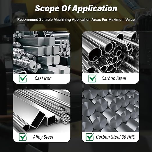 5/16" Carbide Corner Radius End Mills - 0.06" Corner Radius, AlTiN Coated, 4 Flute Endmill for Milling Alloy Steel, Cast Iron, Copper