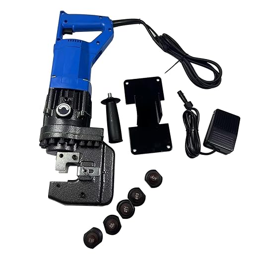 110V 1200W Hydraulic Electric Hole Puncher Knockout Punching Machine Set with 5 Dies Electric Hydraulic Punching Tool Hole Puncher for Metal Steel Plate Iron Plate Aluminum Plate