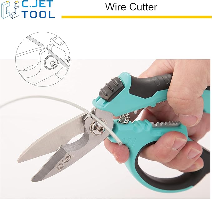 8" Stainless Angle Type Electrician Scissors Heavy Duty Professional for Aluminium Copper Soft Cable