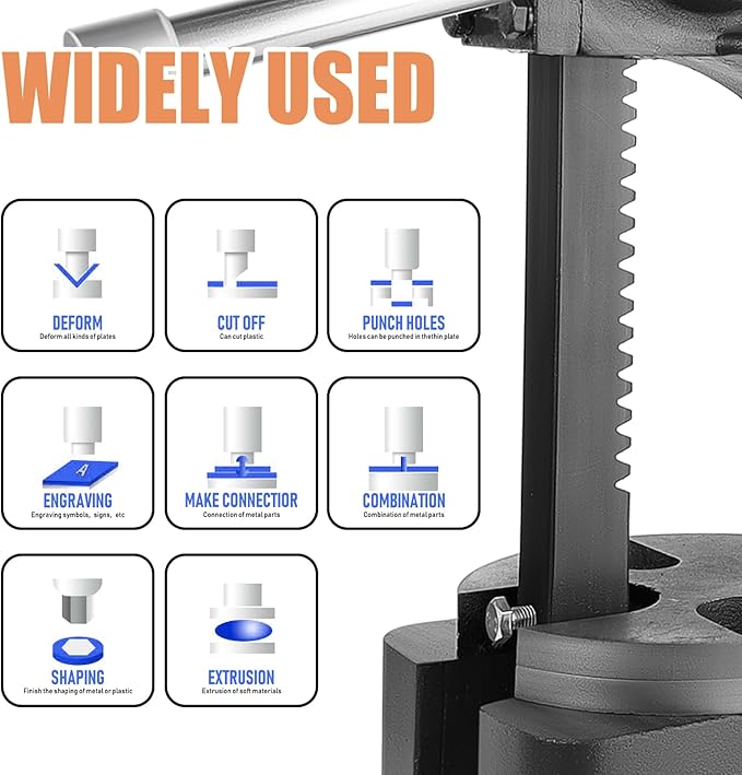 3 Ton Arbor Press Manual Heavy Duty Arbor Press Machine,12" Work Height,Manual Arbor Press Cast Iron Desktop Punch Press,for Punching,Bending,Stretching