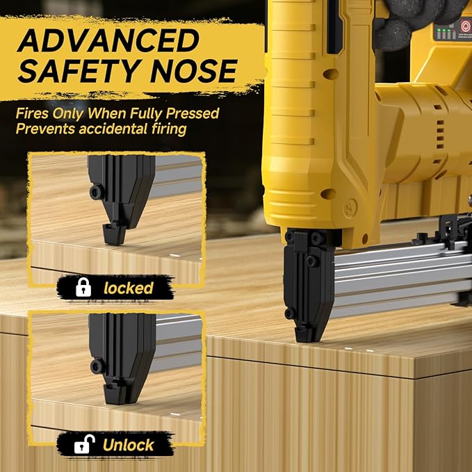 2-in-1 Cordless 18GA Brad Nailer/Staple Gun Compatible with Dewalt 20V Max Battery (No Battery), Electric Nail Gun/Stapler Battery Powered with 1000 Nails/Staples for Home Improvement, Wood Carpentry