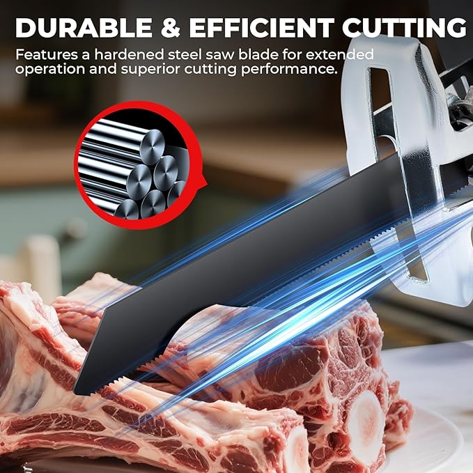 Newhai Electric Bone Saw Machine Handheld Cordless Butcher Saw with 4 Blades Battery Powered 3000mAh for Home Use