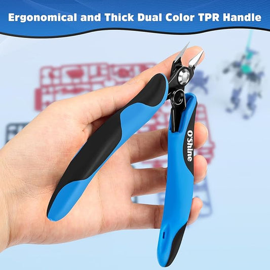 O?셎hine Double-Edged Sprue Cutter for Beginner, Sharp Model Nippers for Plastic Models, Gunpla Gundam Hobby Model Kit Nippers Clippers, A Plastic Sheath Included