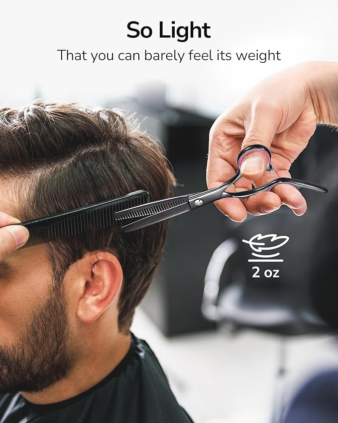ULG Hair Thinning Scissors Professional Barber?셲 Texturizing Teeth Shears for Hairdressing, Salon and Home Use Thinning Shears for Hair Cutting, Made of Japanese Stainless Steel, 6.5 inch