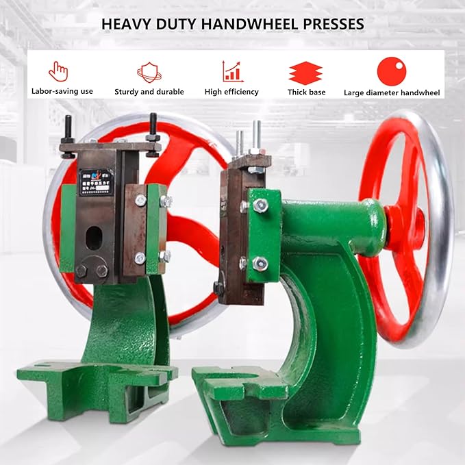 Manual Benchtop Punch Press,Precision Handwheel Press, Cast Iron Heavy Duty Manual Benchtop Arbor Press,metal Punch Press For Stamping Bending Forming Stretching, 0.4/0.6/0.8/1/1.2 Ton(1.2ton)