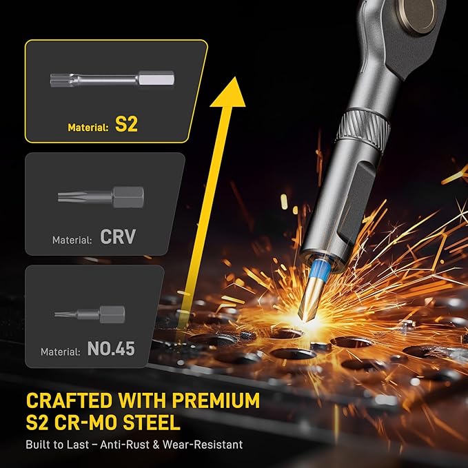 74 in 1 Magnetic Screwdriver Set, Ratchet Screw driver Set, Multi Bit Screwdriver Set with Detachable Handle, Repair Tool Kit for Furniture, Precision Electronics, Bicycle, Watch, DIY, Computer