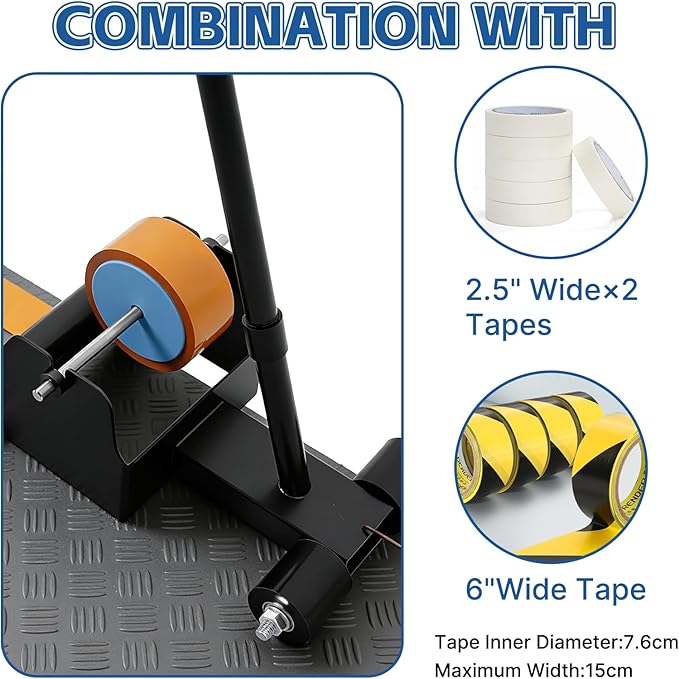 Floor Tape Applicators, Floor Tape Marking Machine, Wall Lane Marking Applicators for Floor Marking, Decoration Protection and Laying, Black