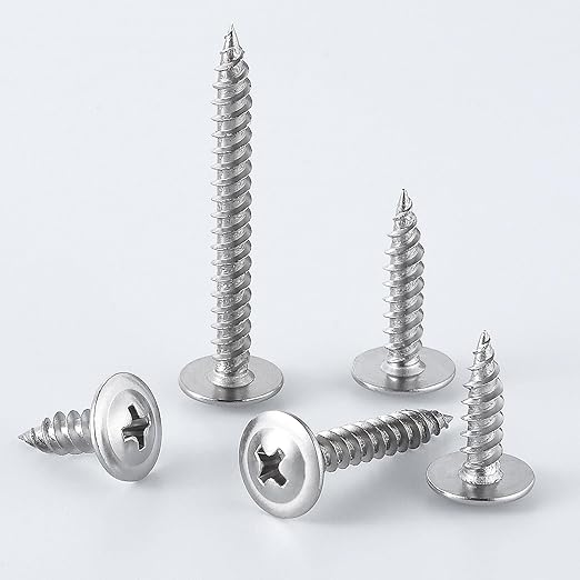 (200 pcs)#8횞1-1/4" Phillips Truss Head Wood Screws Stainless Steel 410 Quick Metal Self Tapping