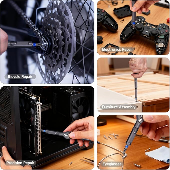 34-in-1 Magnetic Screwdriver Set with Ratcheting Handle,Magnetic Extension & 32 Precision Bits,Portable MultiTool Gadgets for Electronics,Furniture,Bicycle, DIY Repair Kit