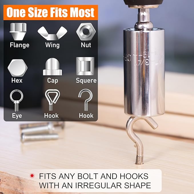 Spurtar Universal Socket Set(11-32mm 7-19mm) for Unscrew Any Bolt Multi-Function Universal Socket Tool with 3/8" 1/2" Power Drill Adapters Birthday Gift for Dad, Husband, Man, Handyman, Father Gadgets