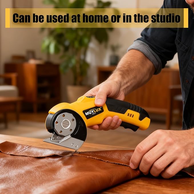 Cordless Electric Scissor & Cardboard Cutter, Electric Scissors for Fabric, Cardboard, Plastic and Wrapping Paper, Box Cutter with Safety Lock & LED Light, Power Tools for DIY, Craft