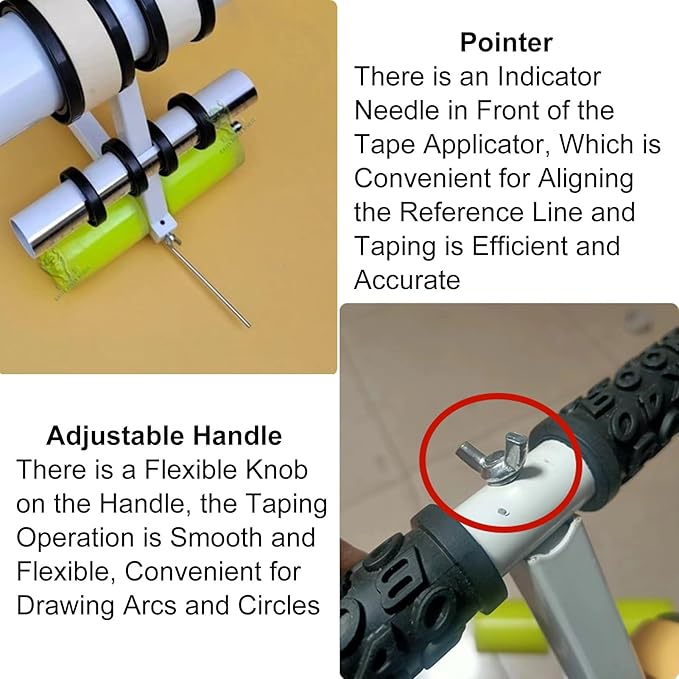 Masking Tape Applicator for Outdoor Court Striping, Paint Tape Machine for Parking Lot and Court Line Application