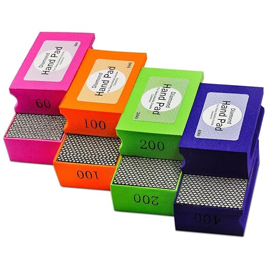 Diamond Electroplated Hand polishing pad 90X55mm for Stone Glass Ceramic Marble Granite (4pcs/Set)