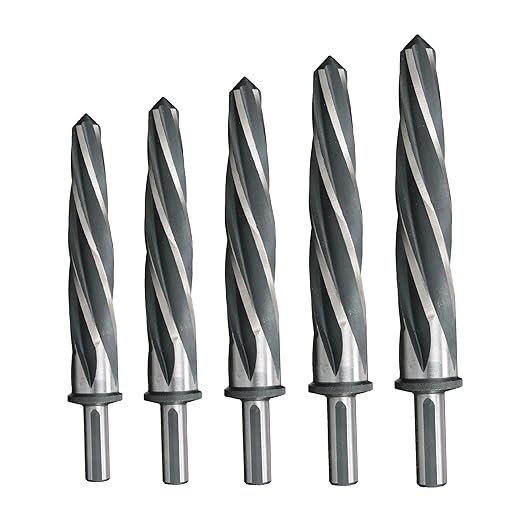 Drill America 5 Piece Bridge/Construction Reamer Set (Sizes 3/8", 1/2", 5/8", 3/4", and 1" with 1/2" Shank), DWR Series