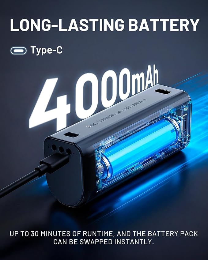 Litheli 4V Cordless Drill & Screwdriver, Brushless Power Drill Set with 2 Variable Speeds, 3/8" Keyless Chuck, 4000mAh Rechargeable Battery, LED Light, for Home DIY & Furniture Assembly