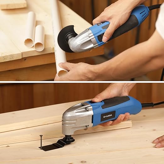 Oscillating Tool, 1.6A Oscillating Multi Tool with with Tool Bag, 3째 Oscillation Angle, 12 Piece Accessories Scraping, Grinding, Sanding, Cutting