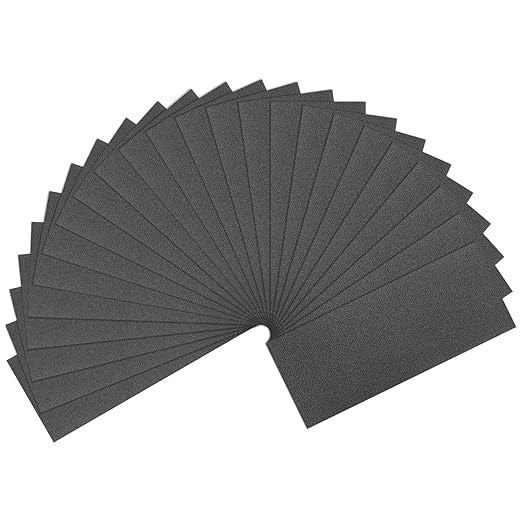HARFINGTON 25pcs Sandpaper 180 Grit 9 x 3.6 Inch Waterproof Backing Silicon Carbide Abrasive Wet Dry Sanding Sheets for Wood Finishing, Metal Sanding, Automotive Polishing