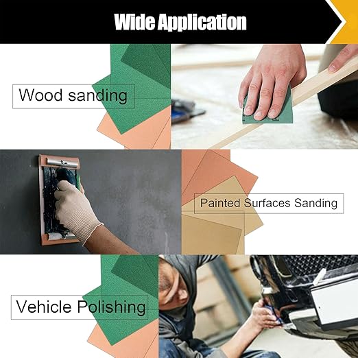 60 PCS Sandpaper, Sandpaper Assortment Sandpaper for Wood Metal Automative Furniture Hand Sander Paper 60/80/120/150/220/320 Grit Sandpaper Sheet Sanding Paper Cut for Use 9" x 11"
