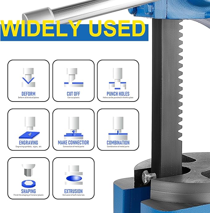 Vohala 1 Ton Arbor Press, Manual Arbor Press, 6"" Maximum Height, Cast Iron Desktop Press for Bending, Stamping, Forming, Stretching (2 Ton Bule)