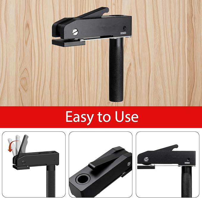 MFT Bench Holdfast Woodworking Tools, 19 mm 3/4" Desktop Quick Acting Hold Down Clamp Adjustable Fast Fixed Clip, Aluminum Alloy Benchtop Quick Clamps for Wood Carving, Sanding, Routing
