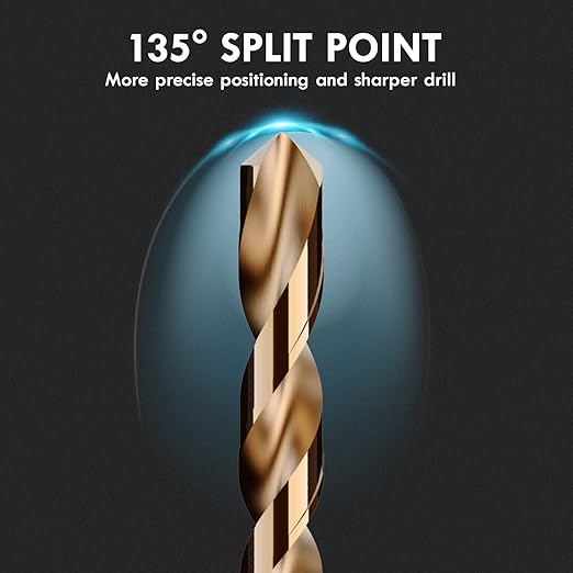 Metric 4Pcs M35 Cobalt Drill Bit Set, 9mm HSS Cobalt Jobber Drill Bits, for Hardened Metals, Stainless Steel, Cast Iron and Wooden Plastics