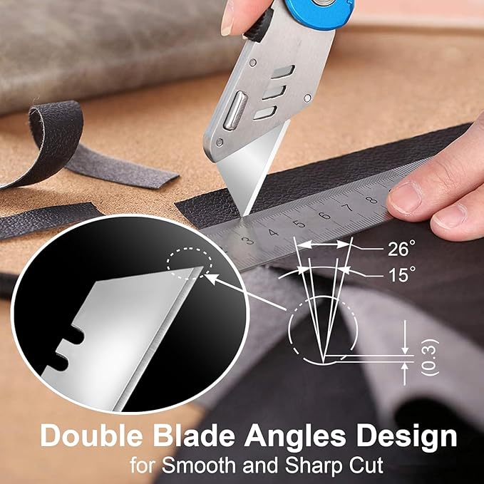 Vickay Utility Knife Blades, SK5 Steel Heavy Duty Box Cutter Refills with Plastic Case竊똕tandard Size Razor Blades for Most Standard Utility Knives