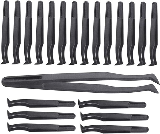 20Pcs Industrial Tweezers, 20Pcs 93306 Anti‑Static Tweezers Accury and Small in Size PPS+carbon Fiber for Processing and Installation Of Components