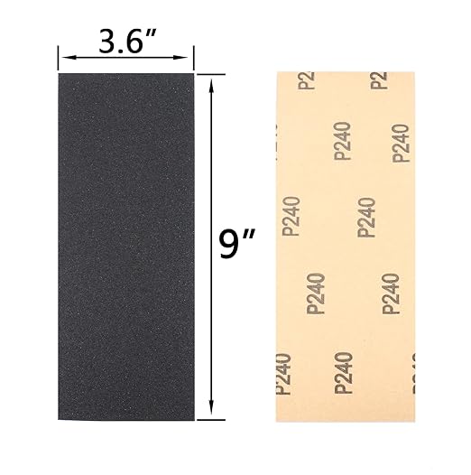 30Pcs 9 x 3.6 Inchs 240 Grit Wet and Dry Handmade Universal Sanding Sheets, Suitable for Woodworking Furniture/Automobiles/Metal/Lacquer Polishing Sandpaper