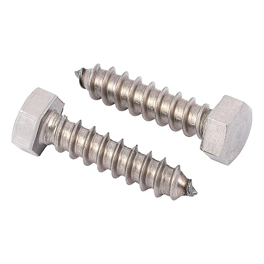 3/8 x 1 Stainless Lag Bolt (25-Pack) 18-8 Stainless Steel, Heavy Duty Hex Wood Lag Screw, ASME B18.2.1 Commercial/Industrial Grade by Makers Bolt