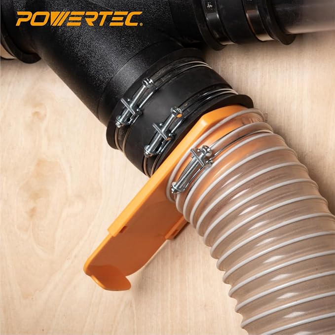 POWERTEC 70217-P2 5 Inch Double Wire Hose Clamp with bolt, Adjustable Hose Clamps for Dust Collection Hose, Dust Collection System Accessories, Dryer Vent Hose & HVAC Air Hose, 10 pk (Color May Vary)