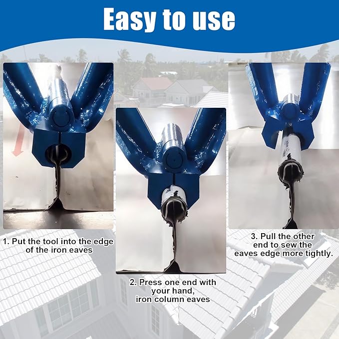 LIHAISHENG Standing Seam Roof Hand Seamer, Hem Bender for Standing Seam Metal Roofs, Smooth Drip Edge Seamer for Roofers and Sheet Metal Work (LHS-CCC)