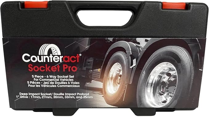 Counteract Socket Pro ??6 Way Socket 5pc Set - 17mm, 27mm, 30mm, 33mm, 35mm - 1" Drive