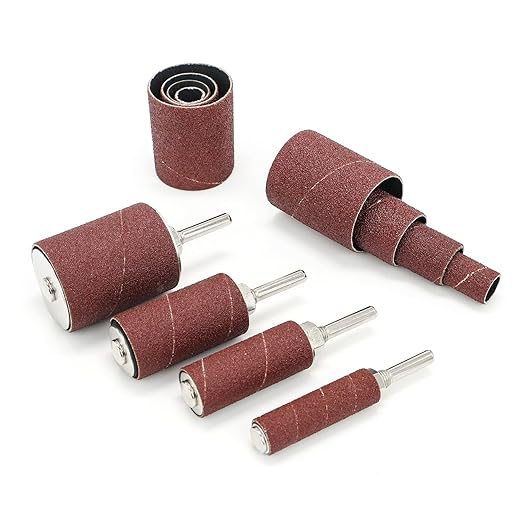 2”Long Sanding Drums and Sleeves Set with 1/4”Shank for Drill or Drill Press, Sanding Drum Kit for Sanding Smoothing Shaping Polishing Fiberglass Wood Metals, 60,80,120 Grit-16pack