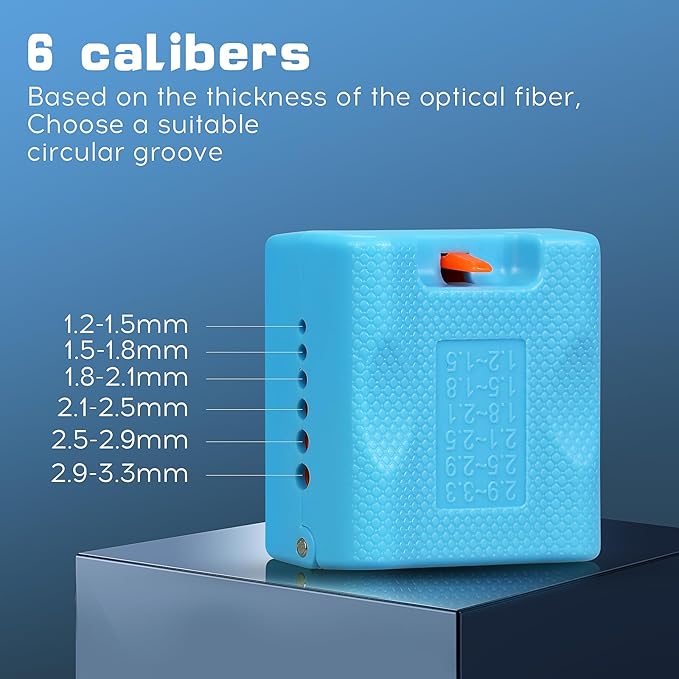BAOSHLA A-1233 1.2-3.3mm Replaceable blade Cable Tube Slitter Fiber Optic Mid Span Cable Cutting Tool Jacket Tube Slitter Loose Tube Buffer Tube Stripper Stripping range 1.2-3.3mm with 12pcs blade