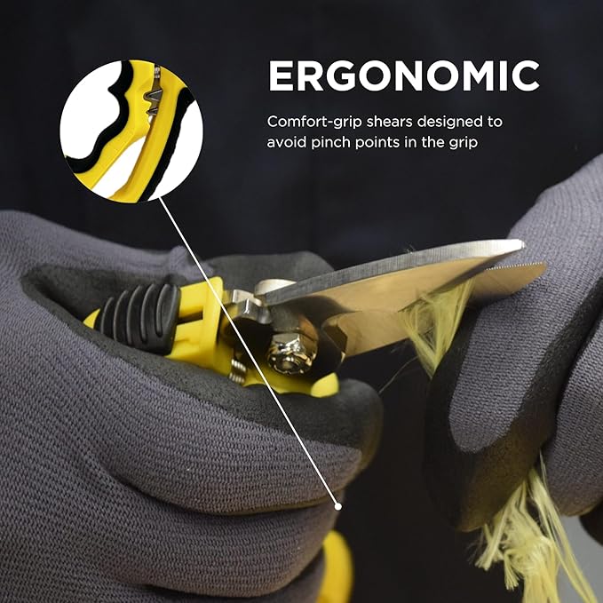 Miller Multi-Purpose KS-3 Angle-Head Fiber Optic Kevlar Scissors, Crimper, and Cable Cutter For Electricians, Technicians, and Linemen
